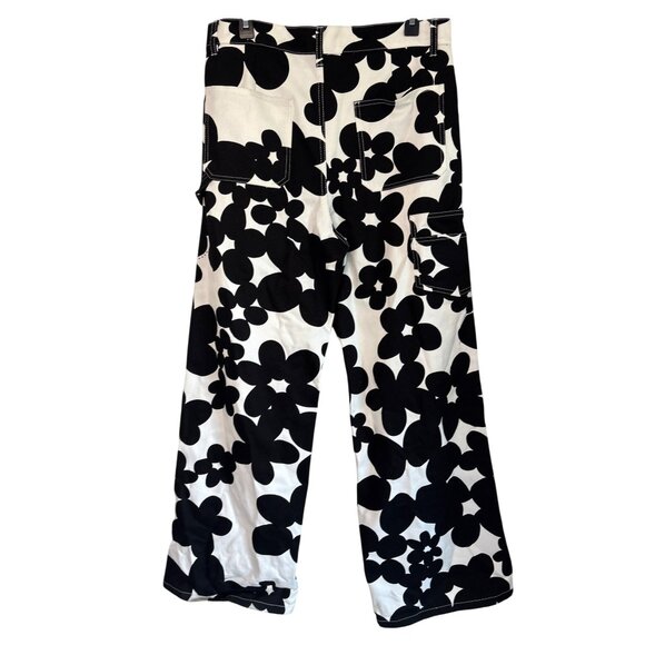 Marni Trousers Floral Print Pants in Black 48 New Unisex Trousers - Picture 8 of 16
